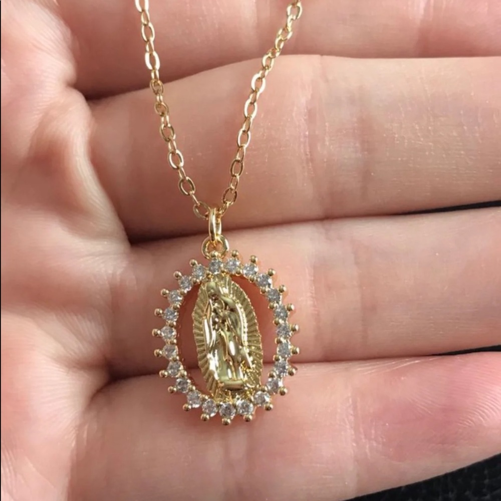 - Brand new Virgin Mary 14k gold GF necklace